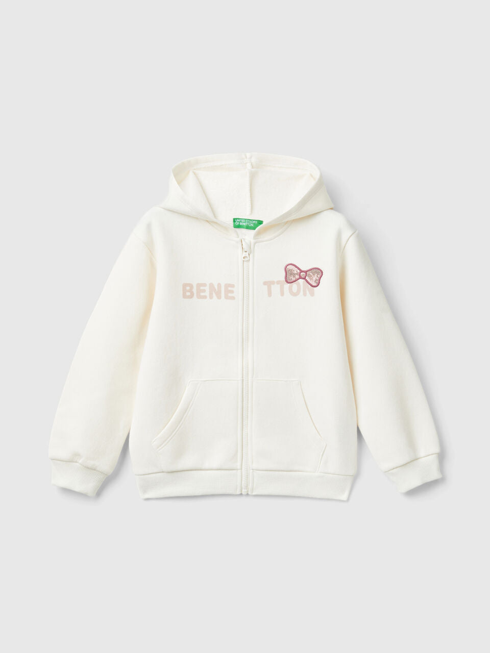 SWEATSHIRT WITH ZIP AND SEQUINS