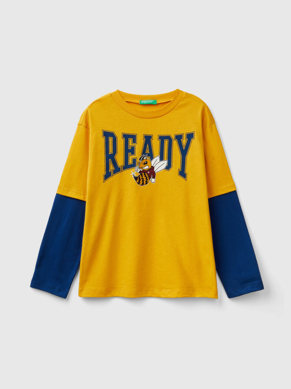 T-SHIRT WITH DOUBLE SLEEVE IN ORGANIC COTTON