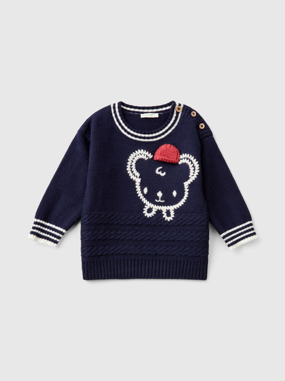 SWEATER WITH EMBROIDERY AND APPLIQUE