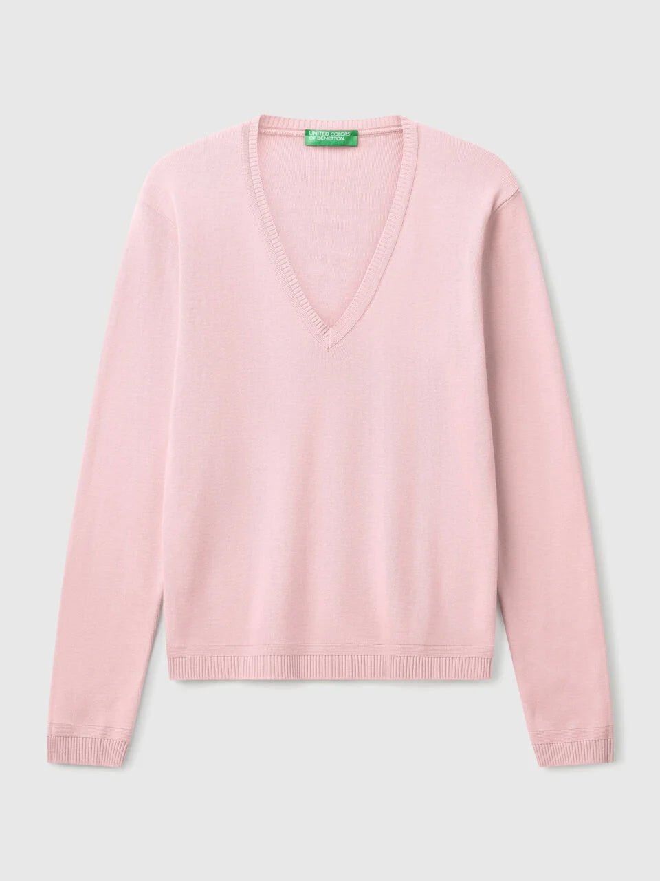 PURE COTTON SWEATER WITH V-NECK