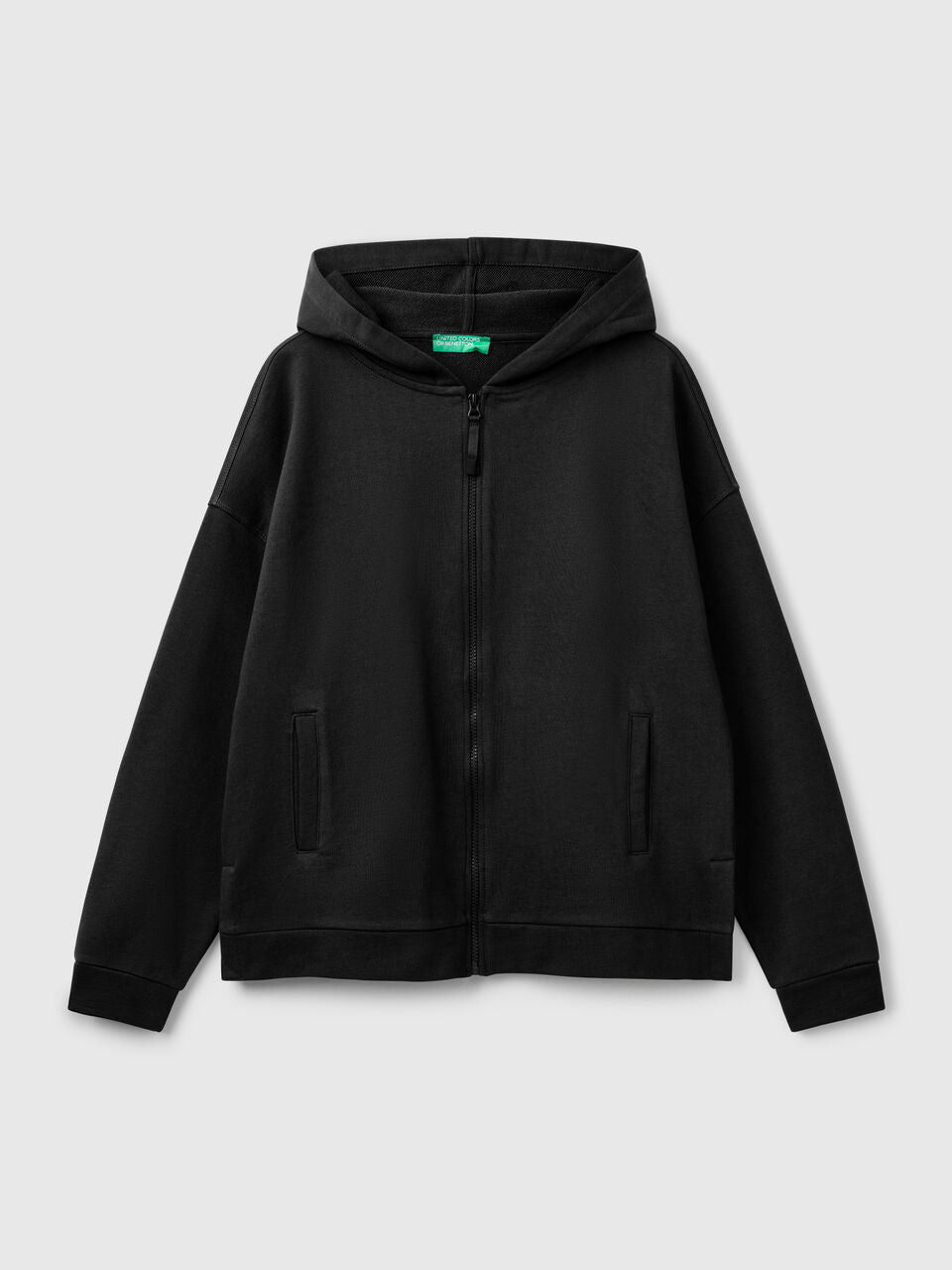 100% COTTON SWEATSHIRT WITH ZIP AND HOOD