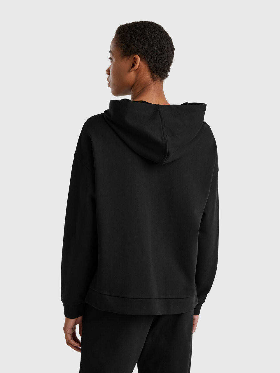100% COTTON SWEATSHIRT WITH ZIP AND HOOD