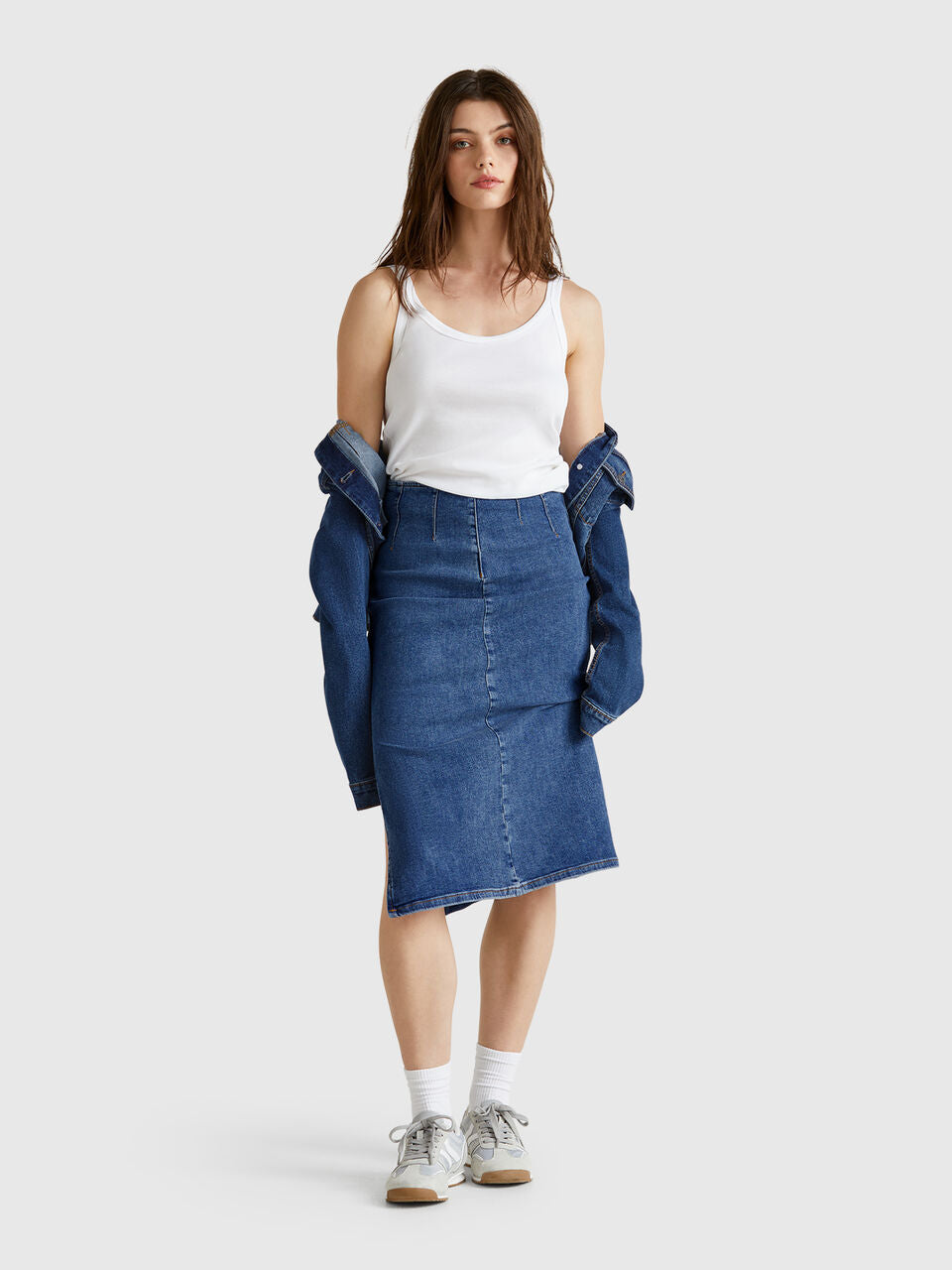 DENIM PENCIL SKIRT