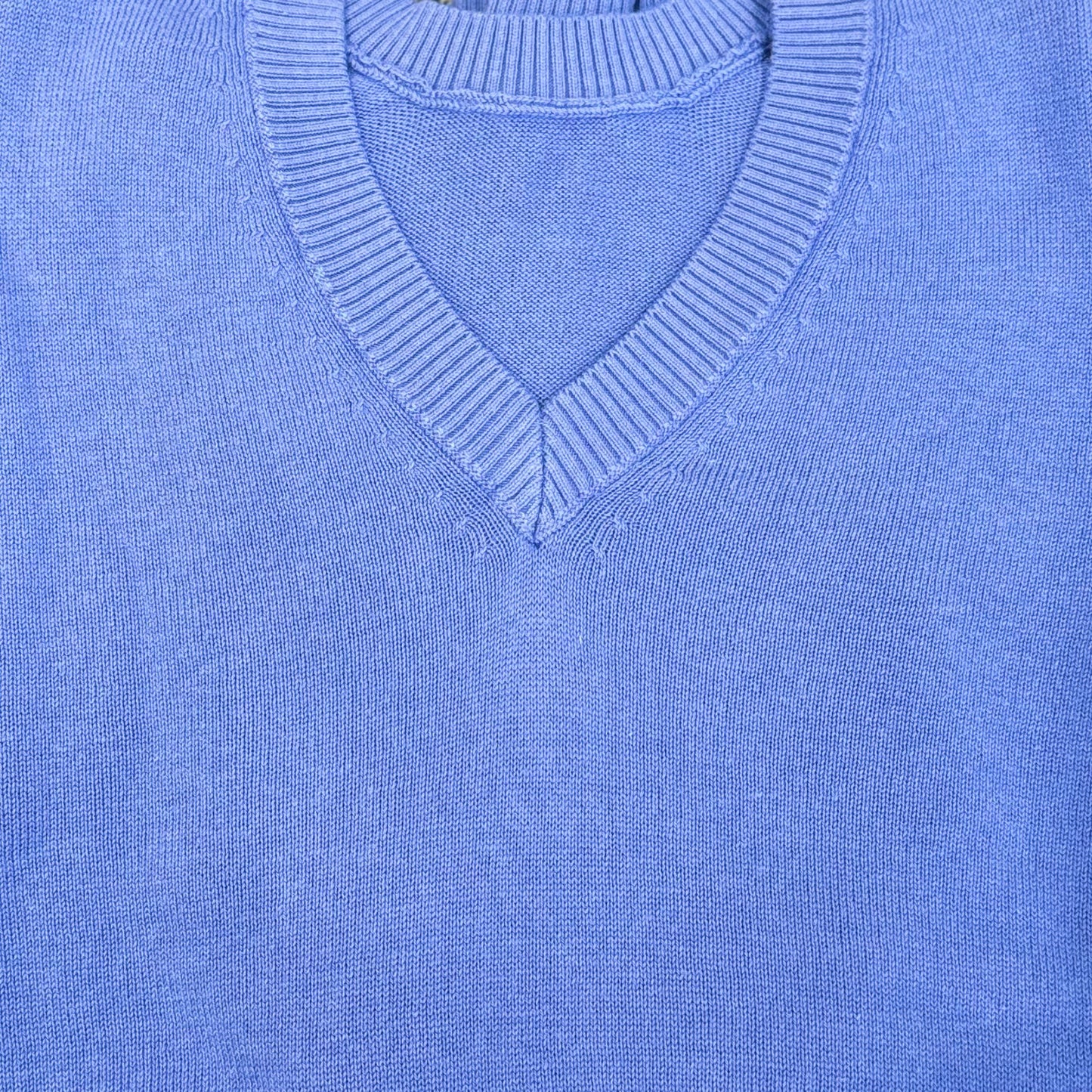 V-NECK LONG SLEEVE HALF COTTON HALF MODAL SWEATER