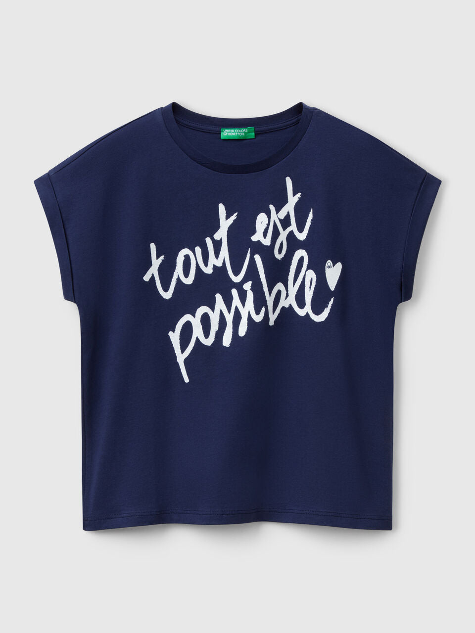 BOXY FIT T-SHIRT WITH PRINT AND GLITTER