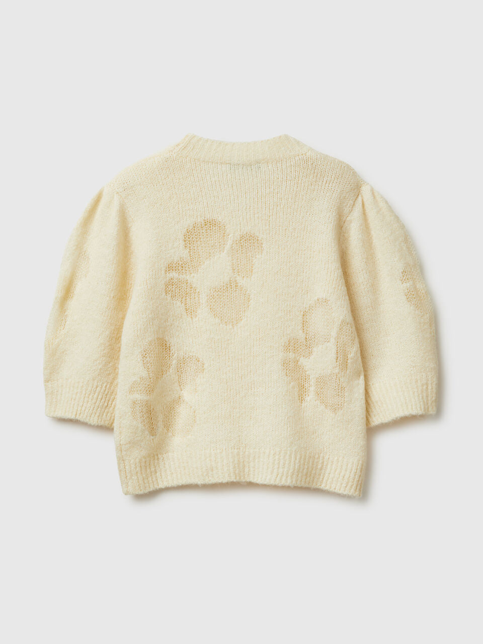 SHORT SLEEVE JERSEY WITH INLAY FLOWERS