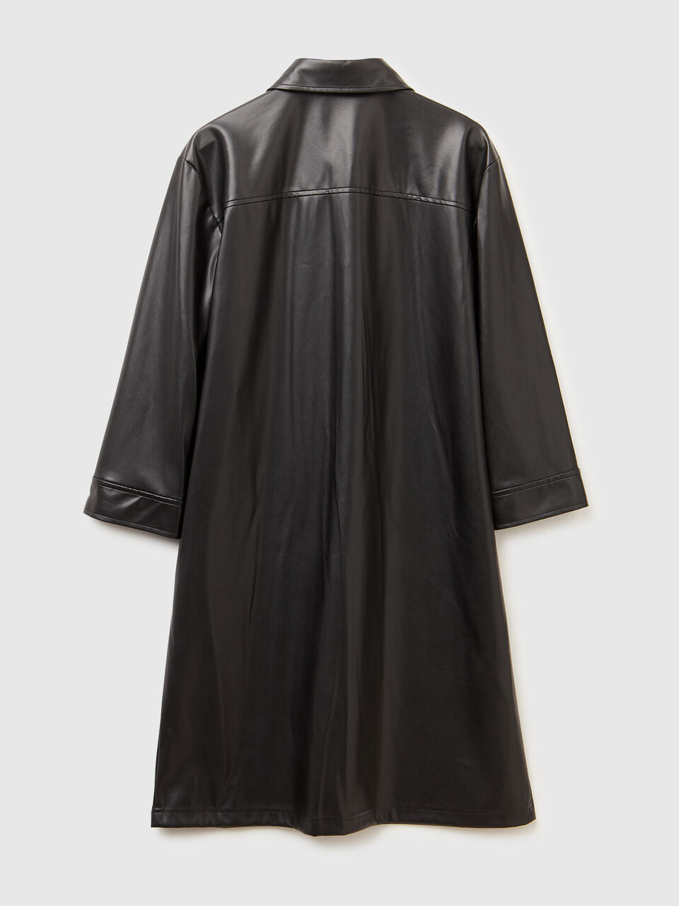 DRESS WITH IMITATION LEATHER COLLAR