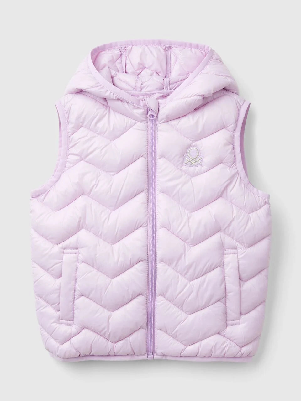 PADDED VEST IN 3D WADDING WITH HOOD