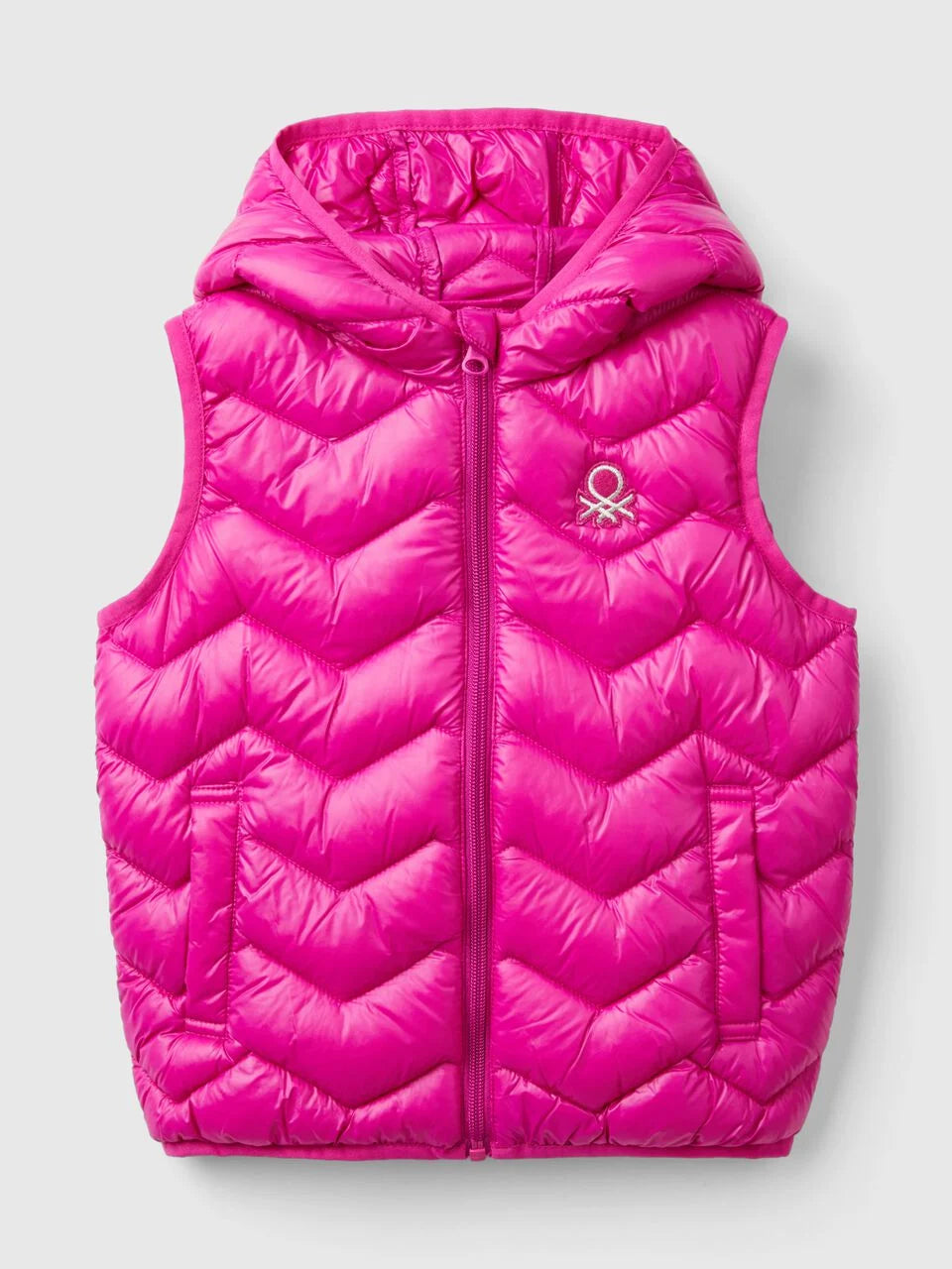 PADDED VEST IN 3D WADDING WITH HOOD