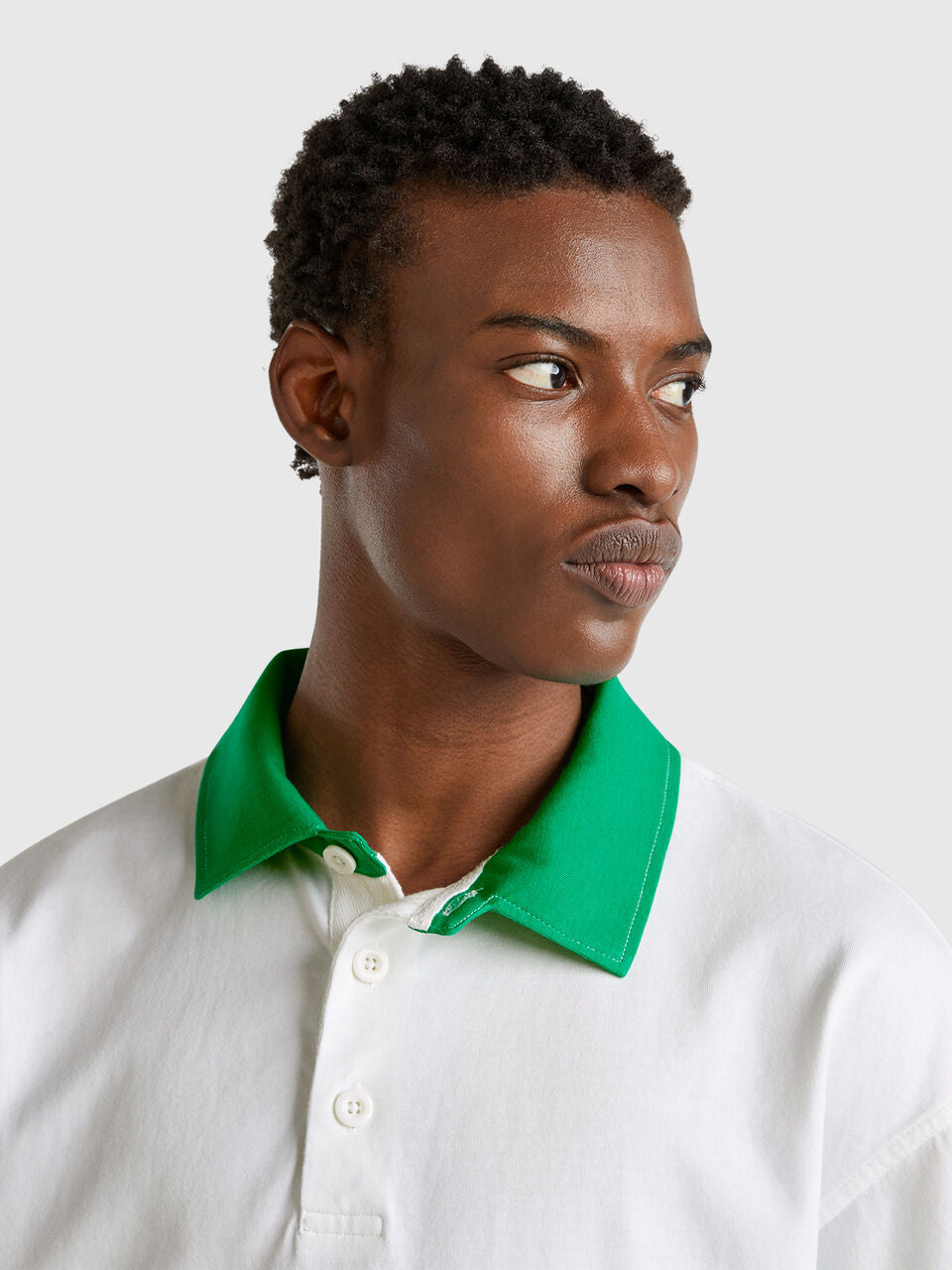 GREEN AND WHITE RUGBY POLO