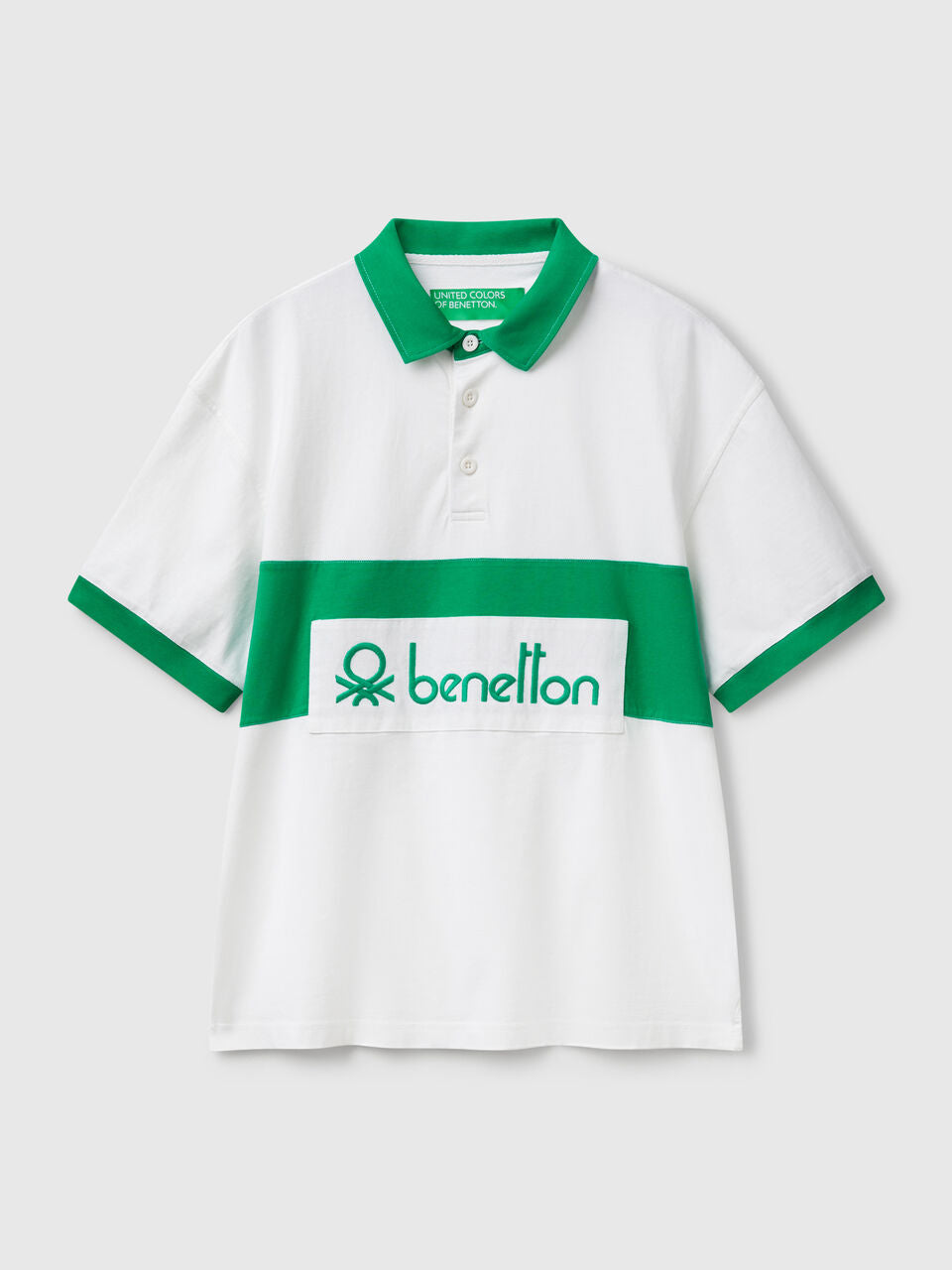 GREEN AND WHITE RUGBY POLO