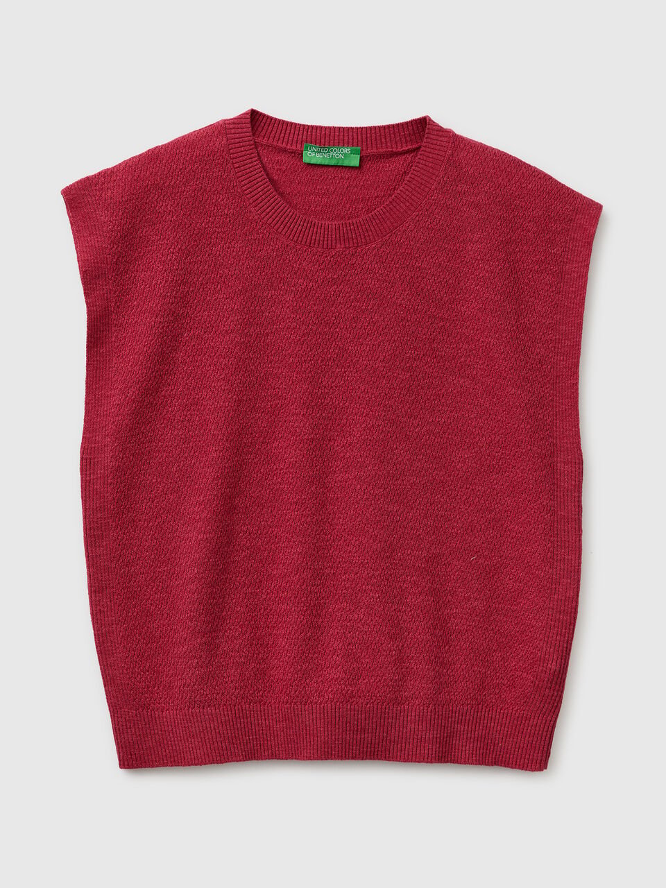 SLEEVELESS LINEN BLEND SWEATER