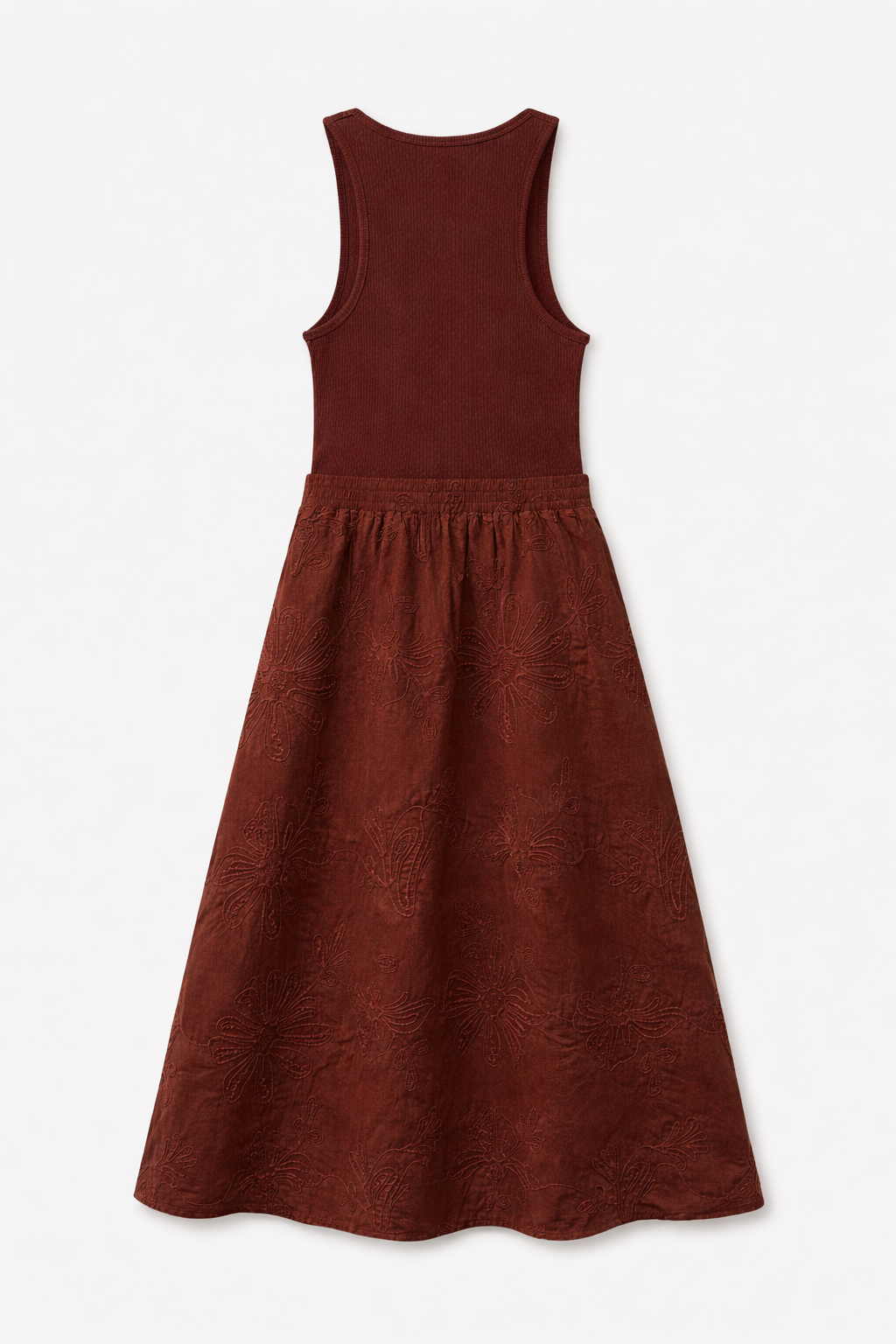 MIDI DRESS WITH FLORAL EMBROIDERY