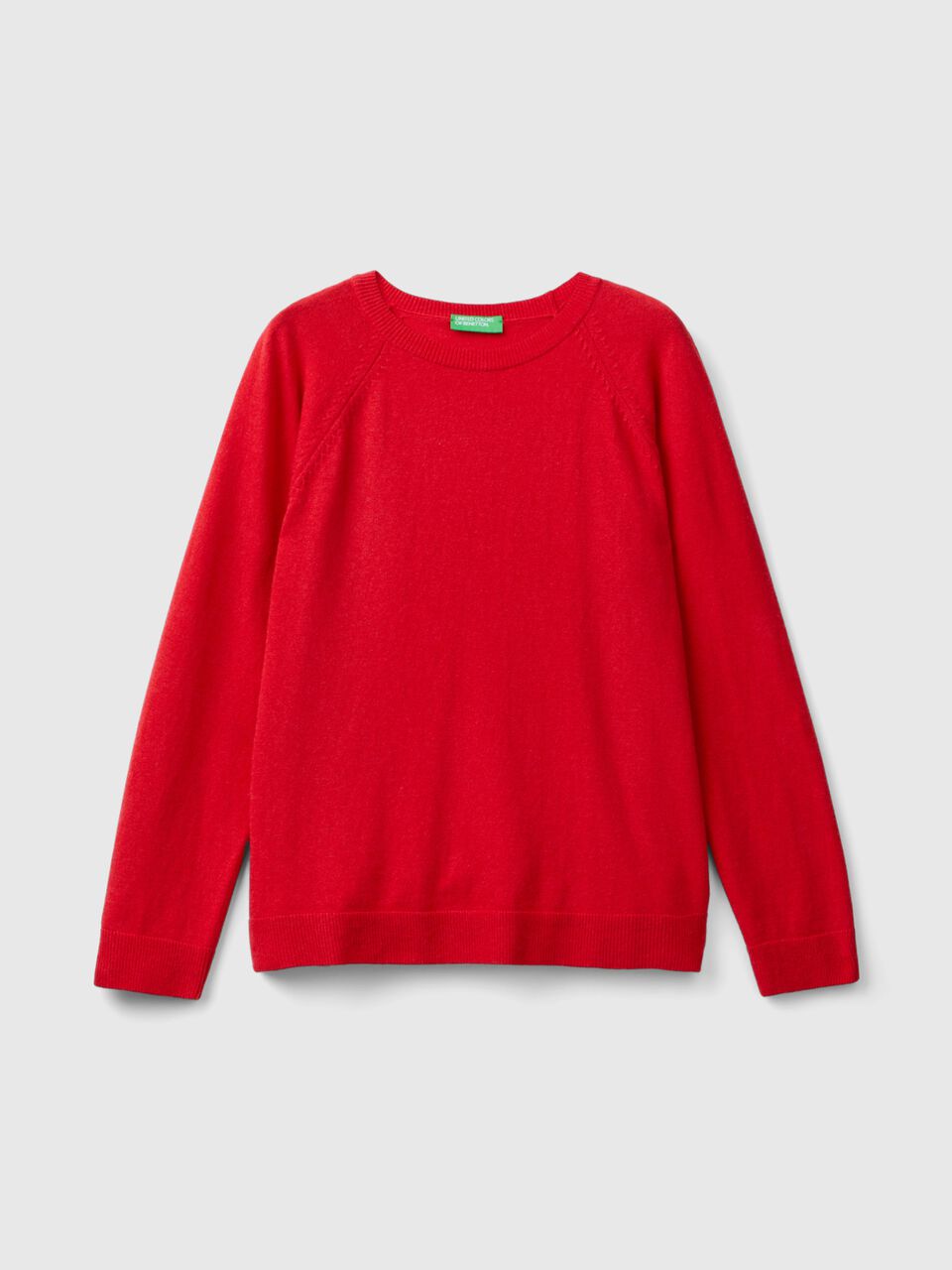 CAMEL CREW NECK SWEATER IN CASHMERE AND WOOL BLEND