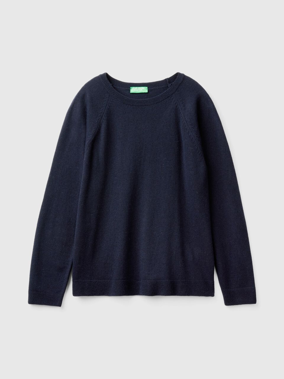 CAMEL CREW NECK SWEATER IN CASHMERE AND WOOL BLEND