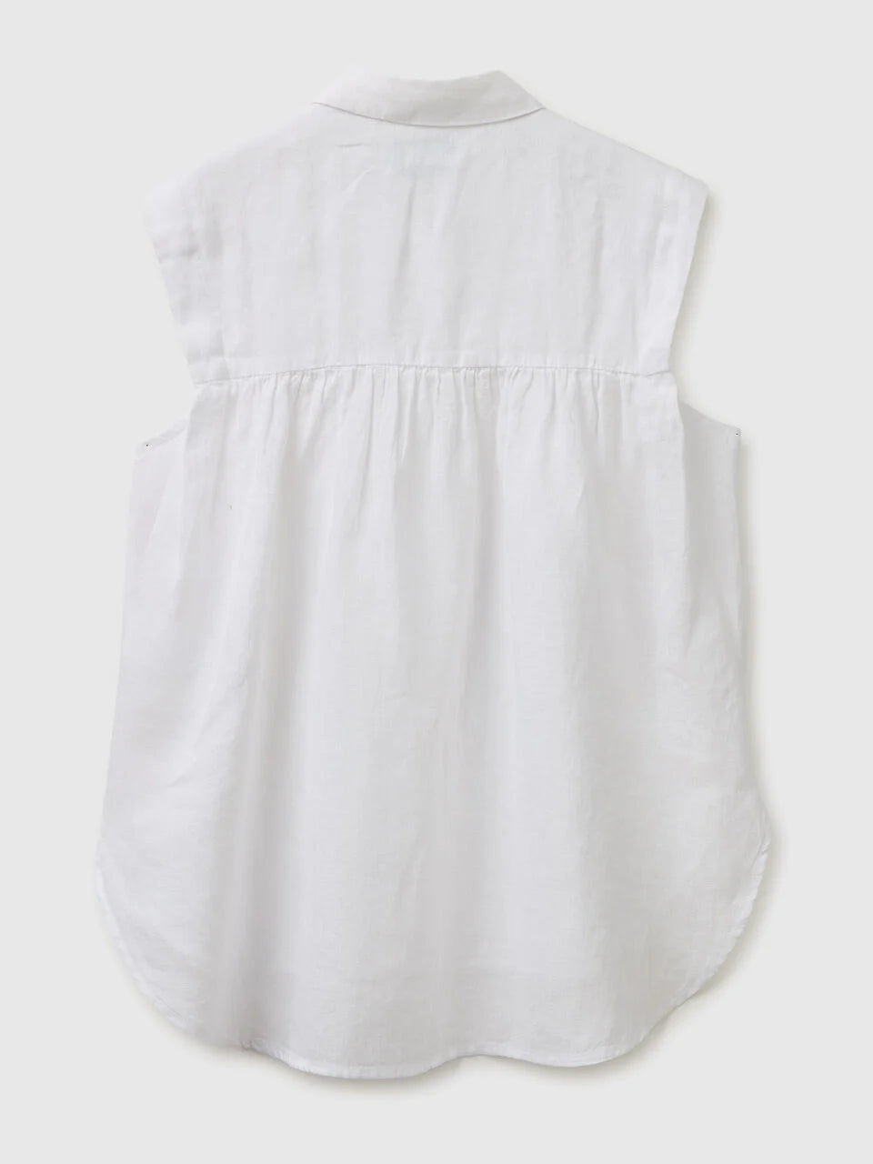 100% LINEN SLEEVELESS BLOUSE