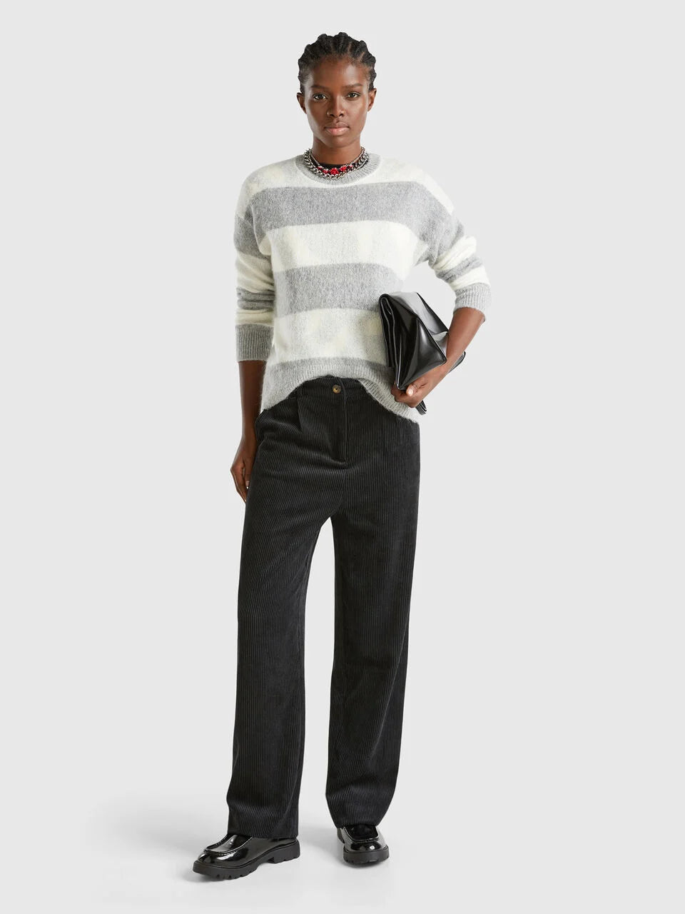 STRIPED SWEATER IN ALPACA BLEND