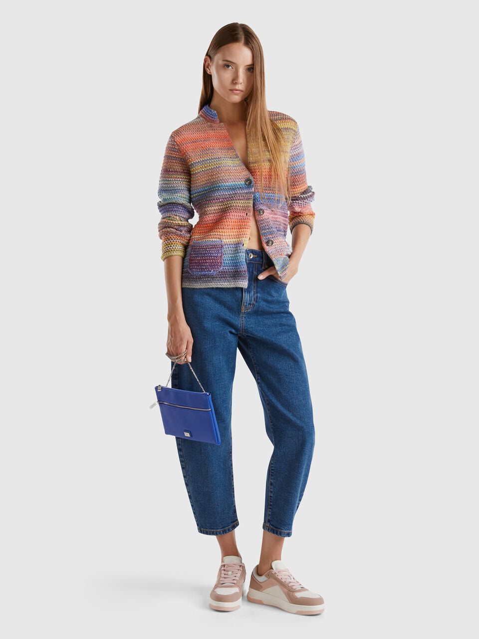 KNIT JACKET IN MULTICOLOR WOOL BLEND