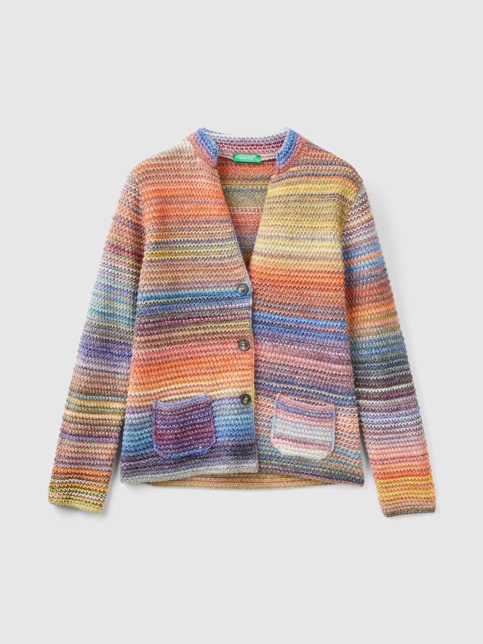 KNIT JACKET IN MULTICOLOR WOOL BLEND