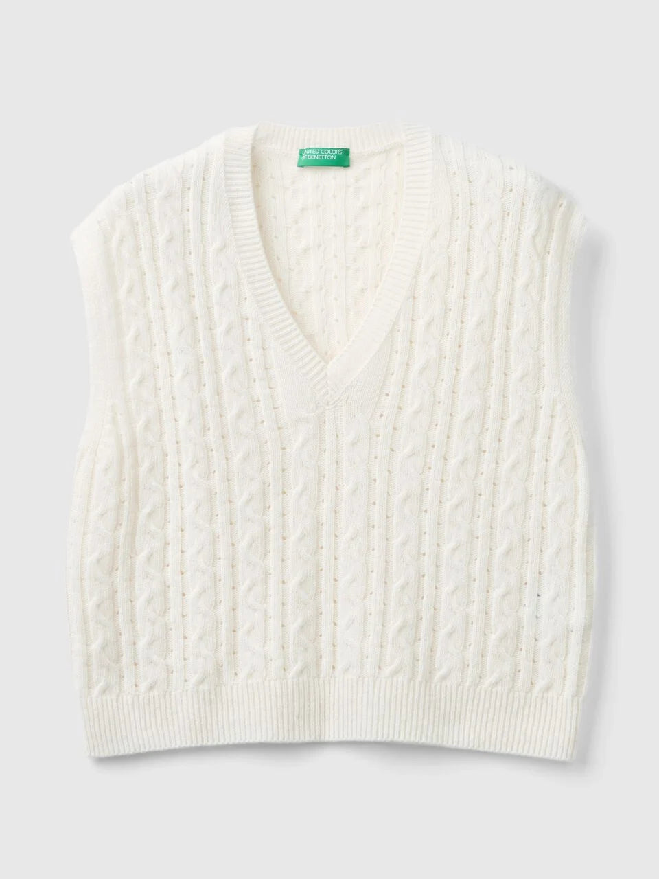 BOXY FIT VEST WITH CABLE KNIT AND PERFORATIONS
