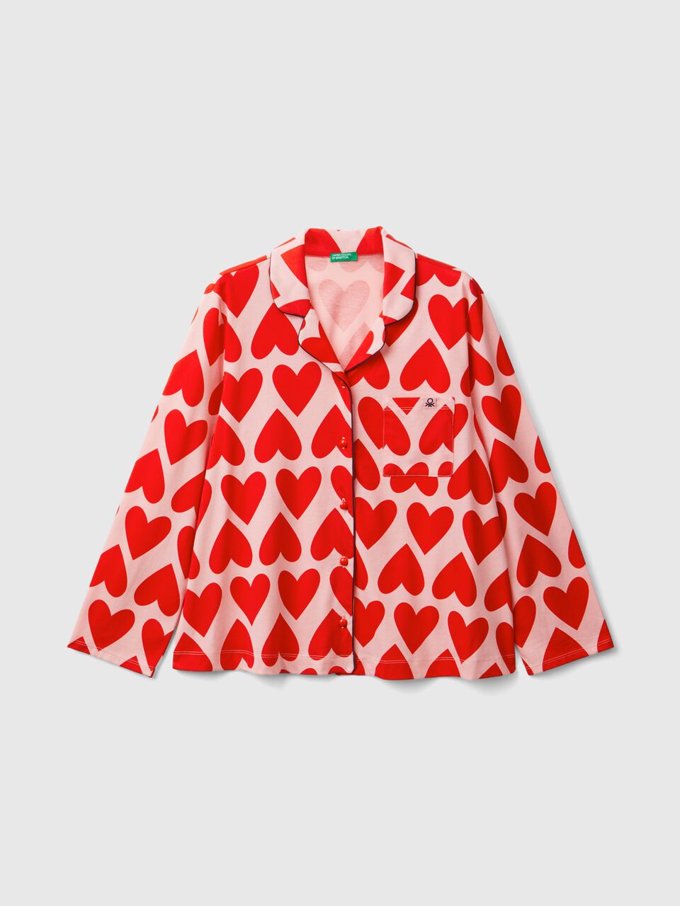 PYJAMA JACKET WITH HEART PRINT