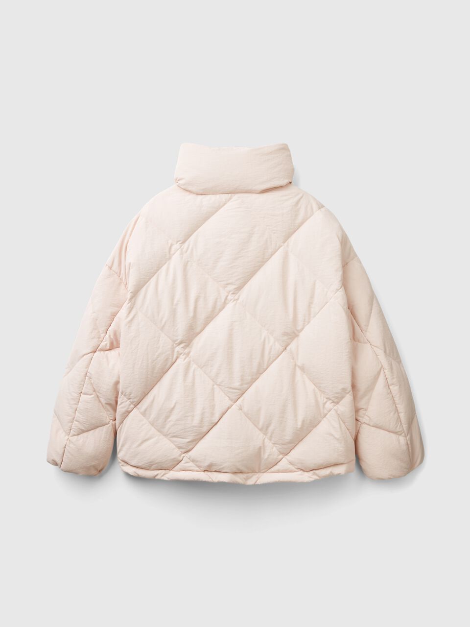 HIGH COLLAR PUFFER JACKET IN GENUINE RECYCLED DOWN