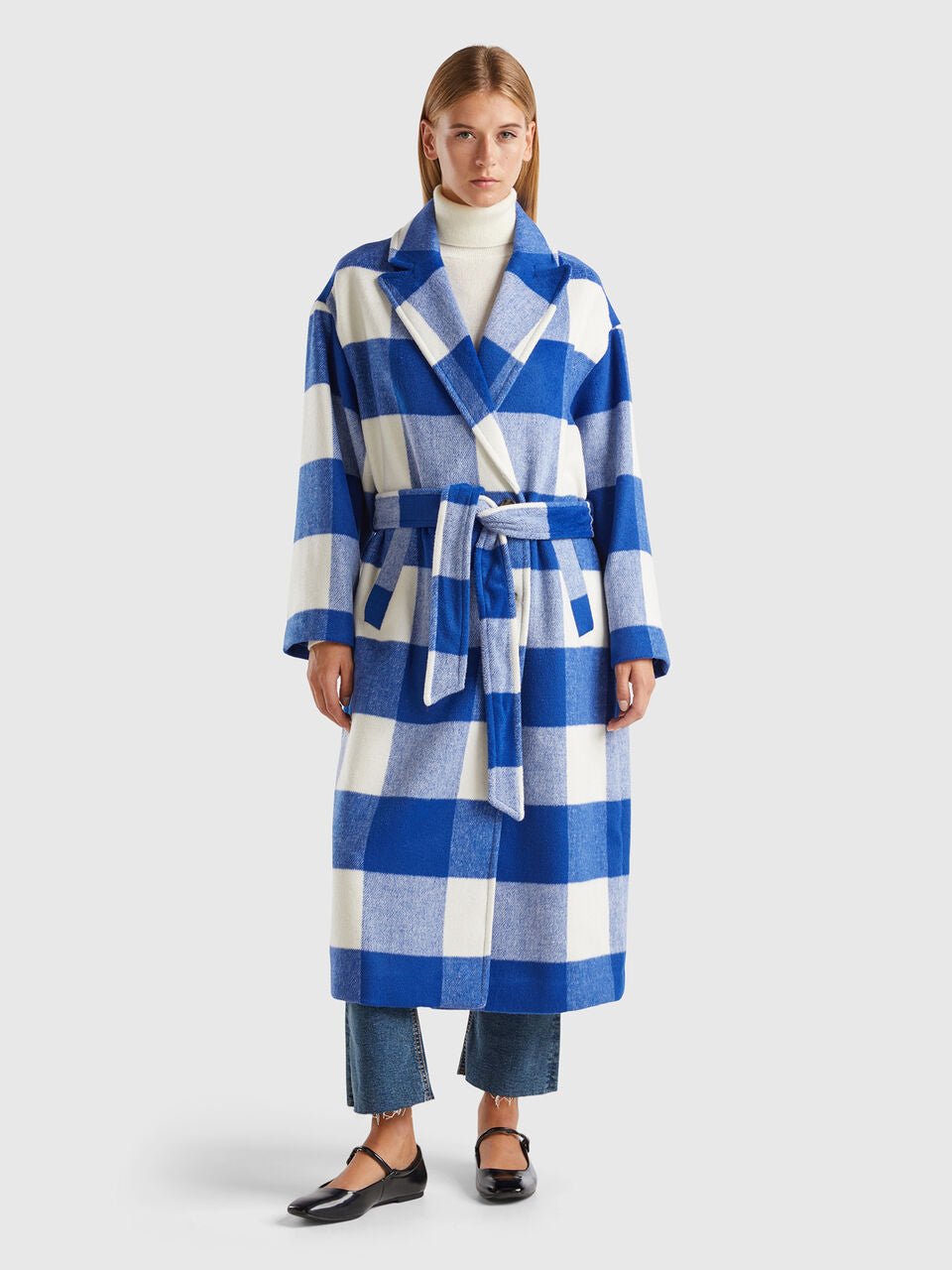 DOUBLE-BREASTED CHECK COAT