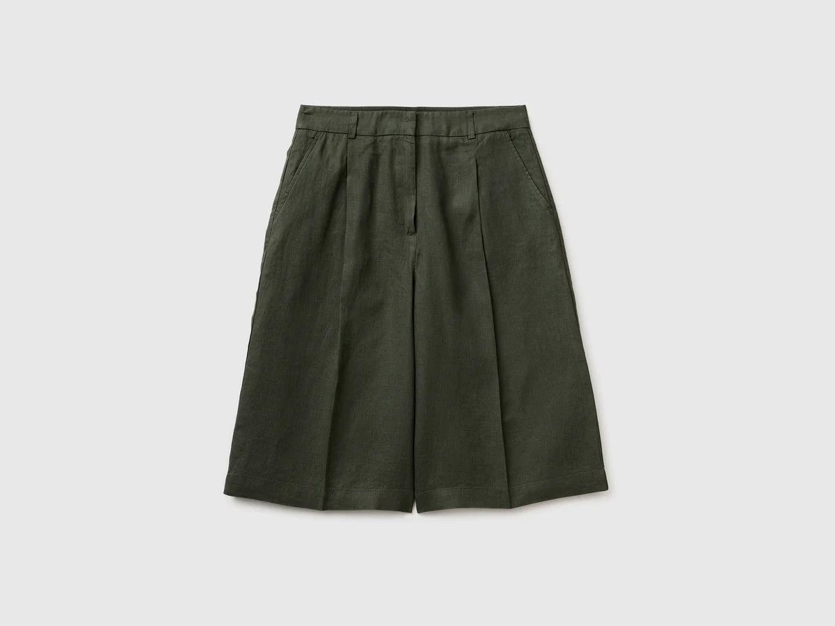 100% LINEN BERMUDA SHORTS