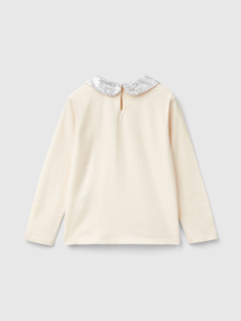 T-SHIRT WITH SEQUIN COLLAR