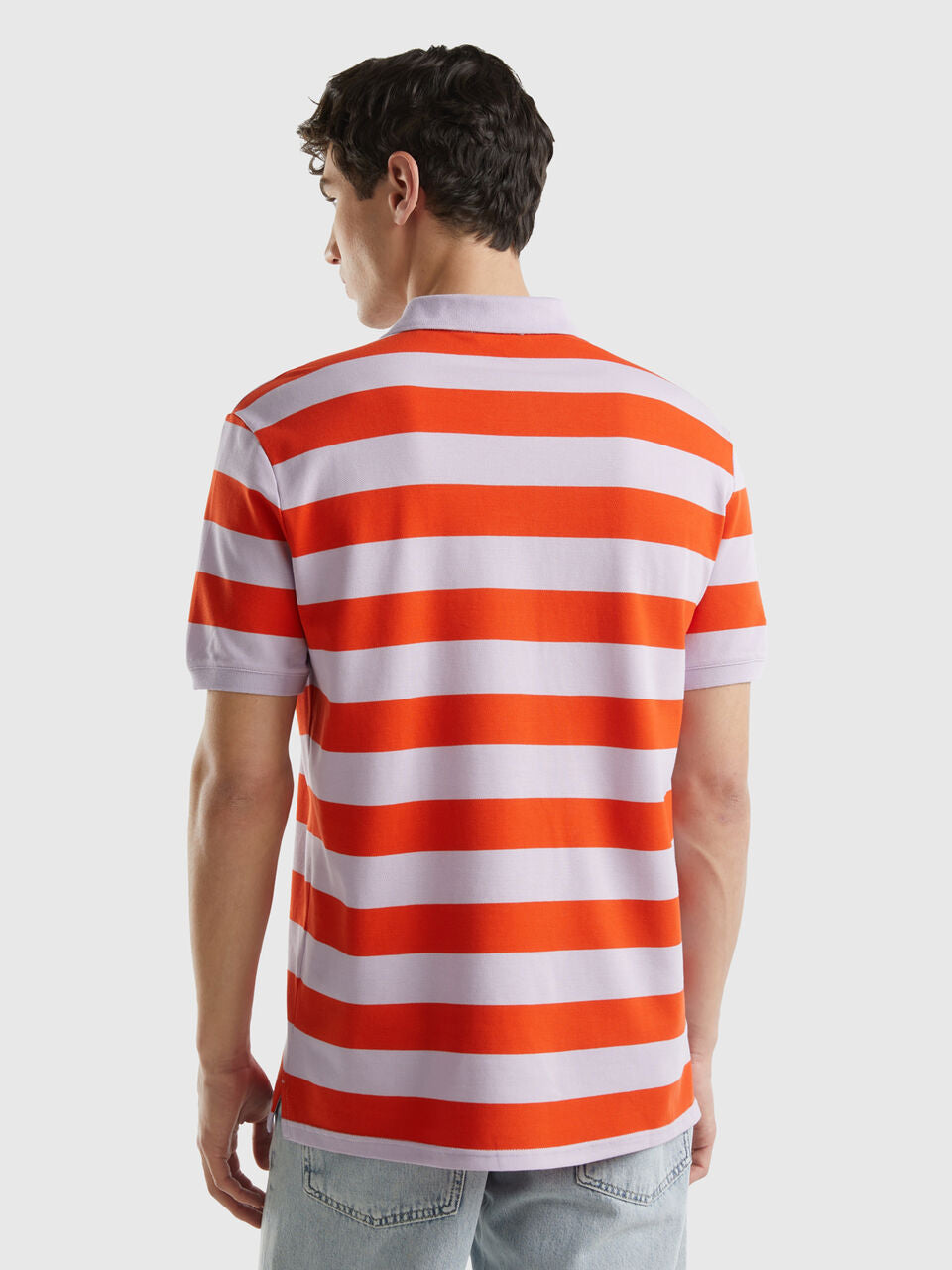 POLO WITH PINK AND LIME YELLOW STRIPES