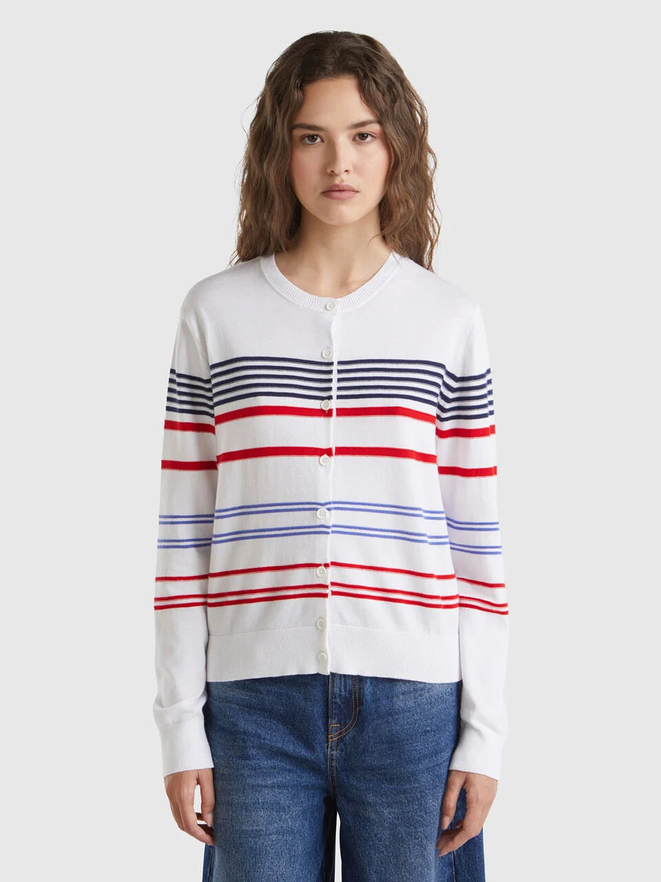 STRIPED CARDIGAN IN PURE COTTON