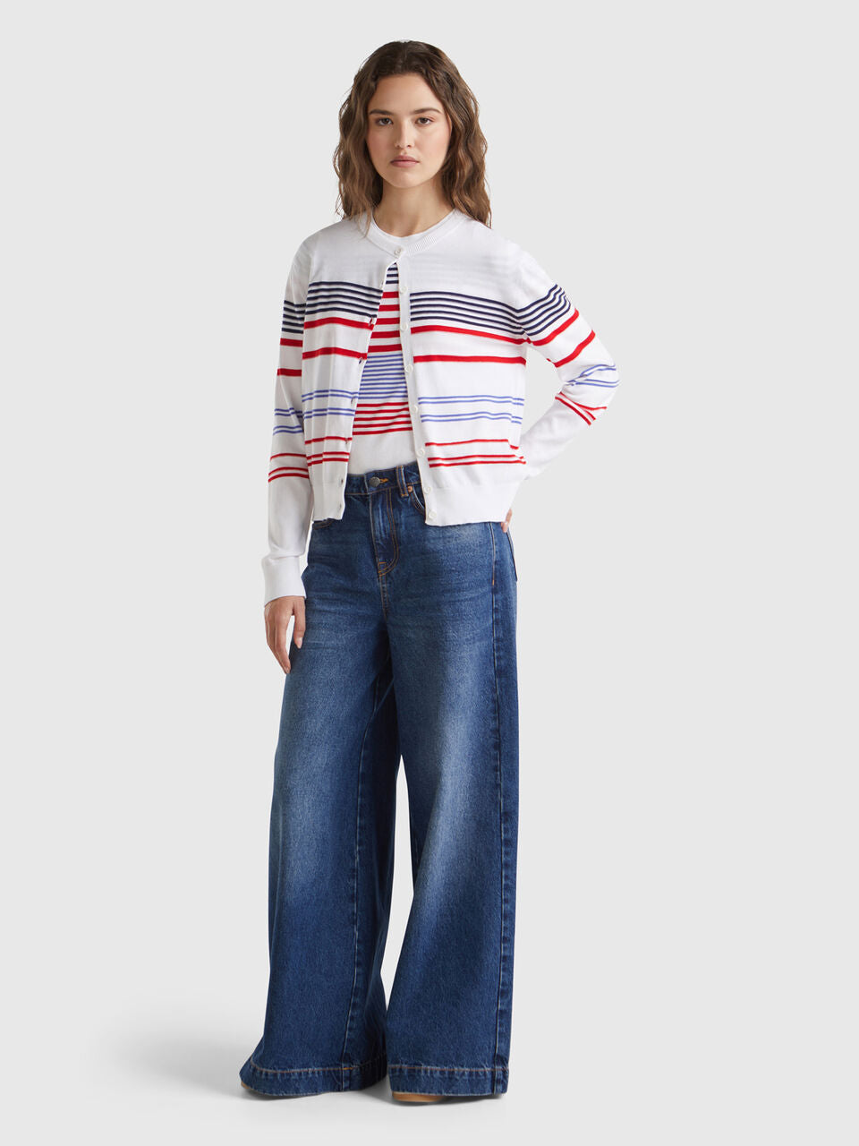 STRIPED CARDIGAN IN PURE COTTON