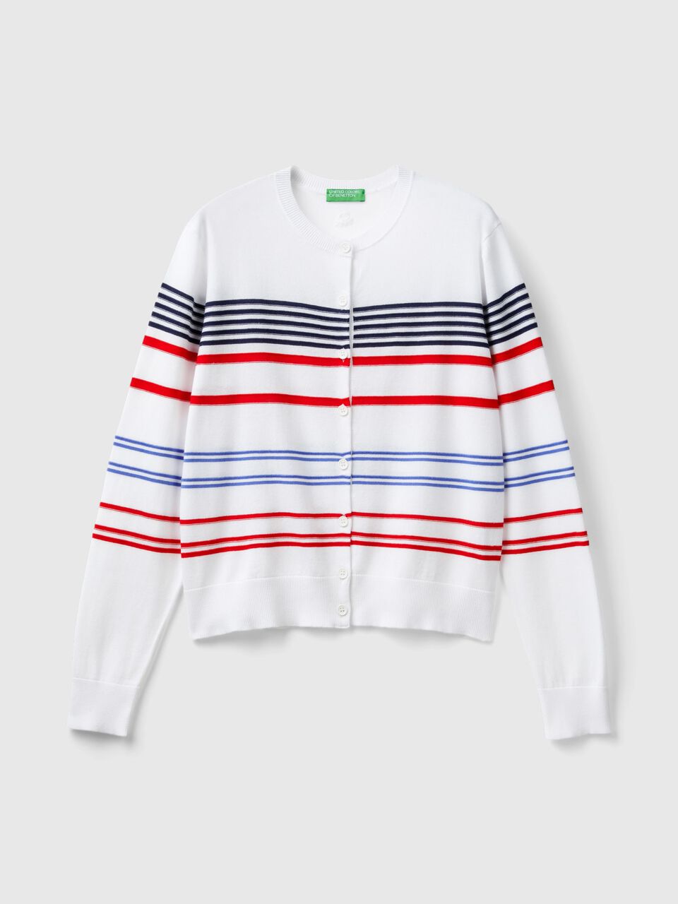 STRIPED CARDIGAN IN PURE COTTON