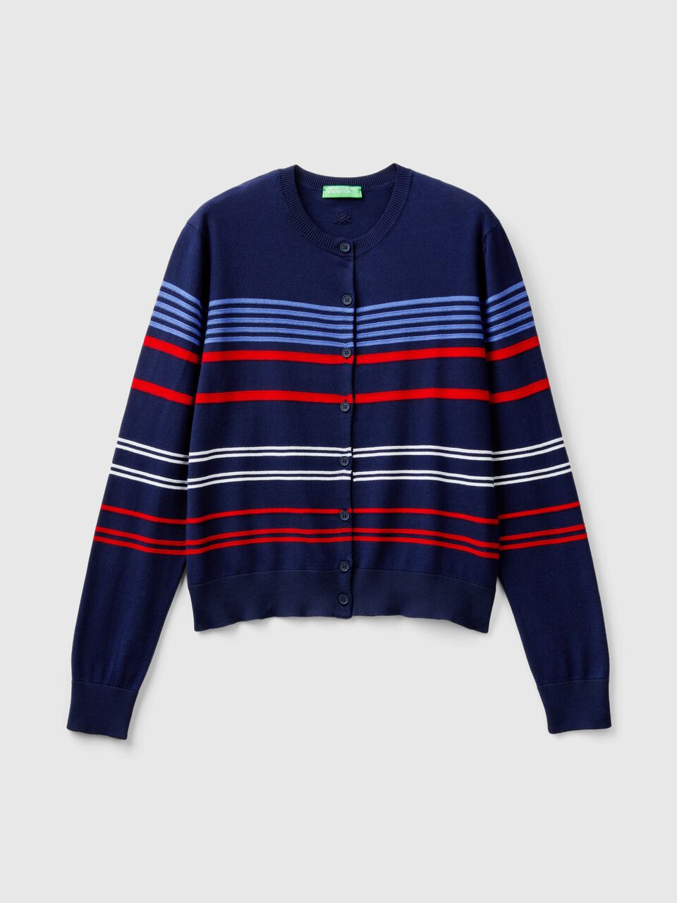 STRIPED CARDIGAN IN PURE COTTON