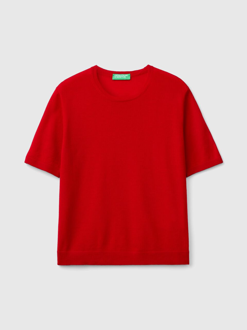 SHORT SLEEVE SWEATER IN PURE MERINO WOOL