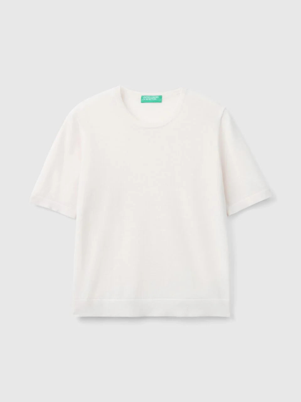 SHORT SLEEVE SWEATER IN PURE MERINO WOOL