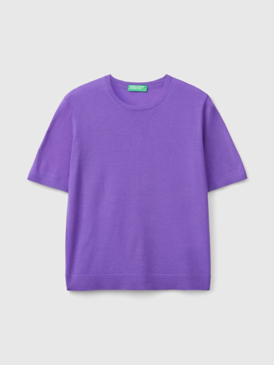 SHORT SLEEVE SWEATER IN PURE MERINO WOOL