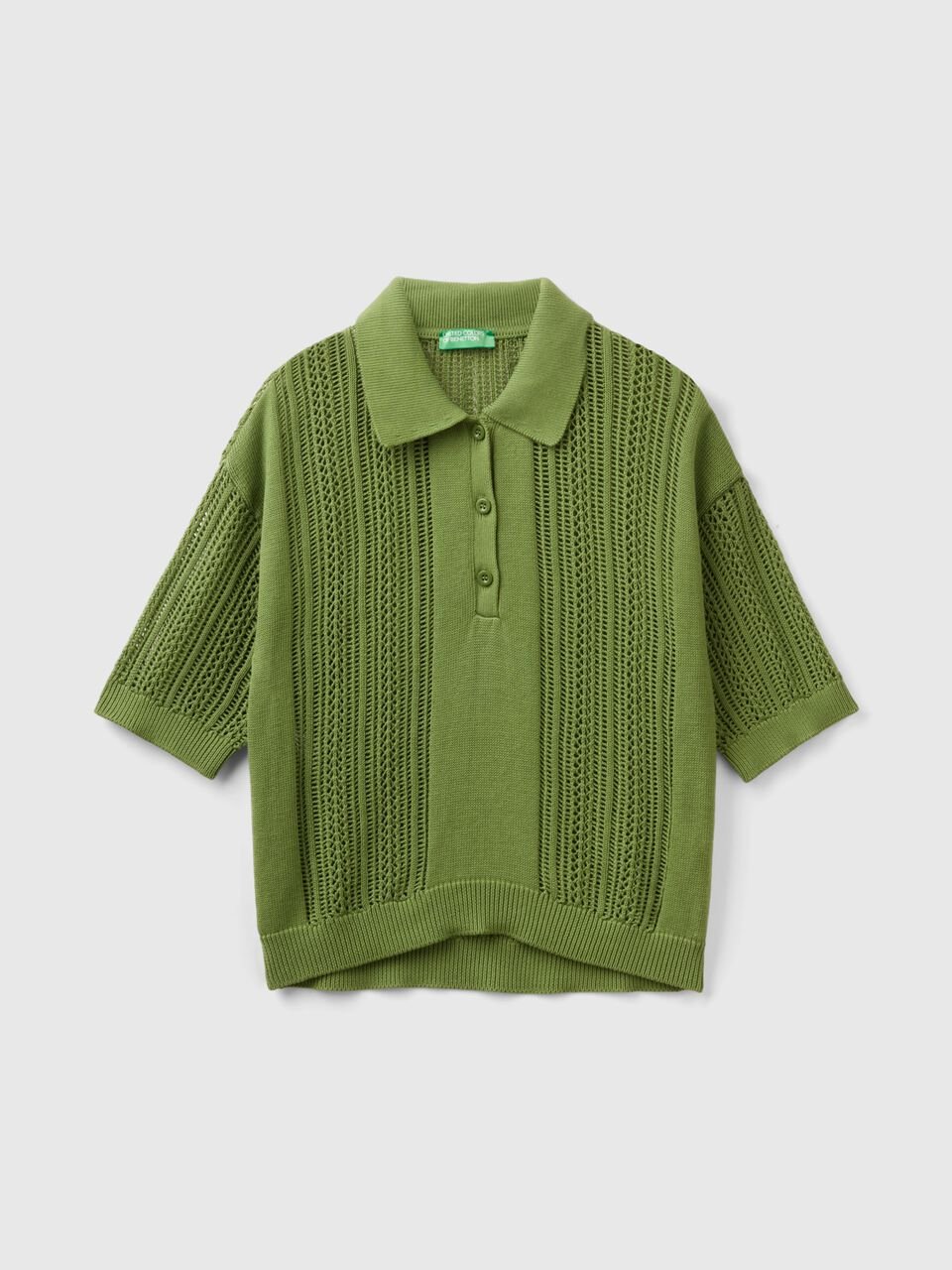 CROCHET KNIT POLO SHIRT