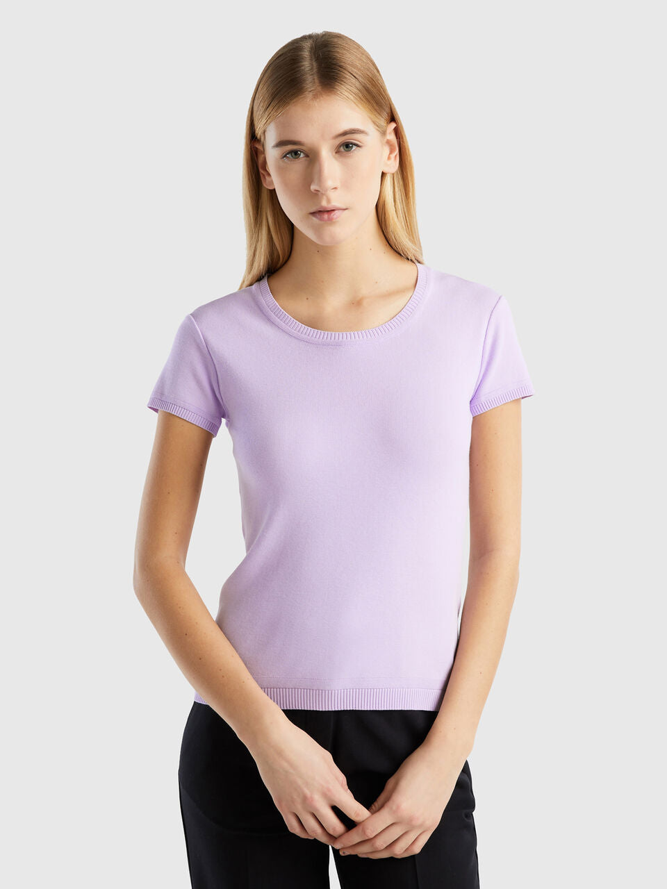 SHORT SLEEVE SWEATER IN 100% COTTON