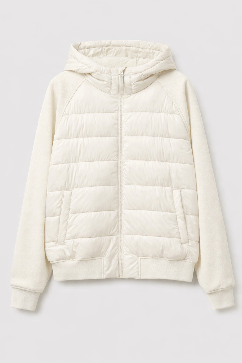 REGULAR FIT JACKET IN NYLON AND KNIT FABRIC