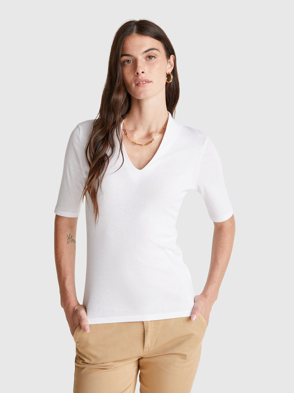 SLIM FIT T-SHIRT IN LONG FIBER COTTON
