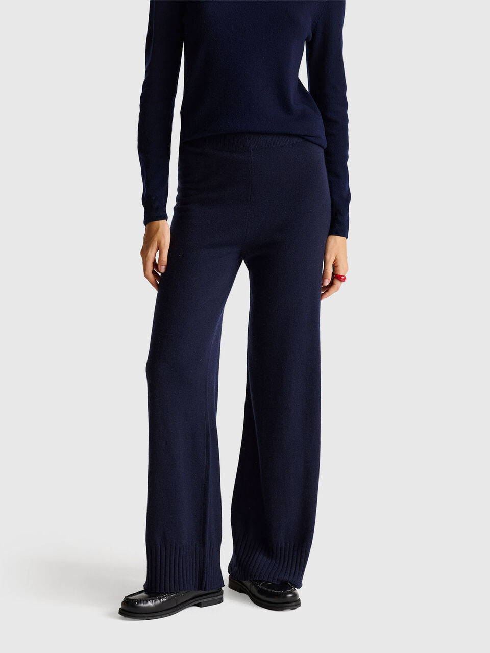 BEIGE WIDE PANTS IN WOOL AND CASHMERE BLEND
