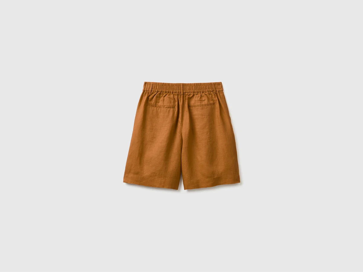 PURE LINEN BEMUDA SHORTS