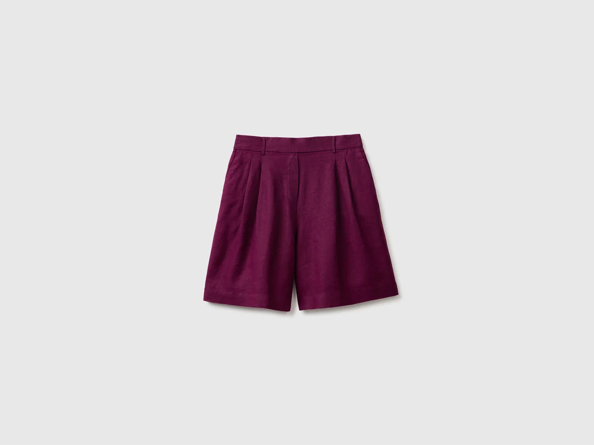 PURE LINEN BEMUDA SHORTS