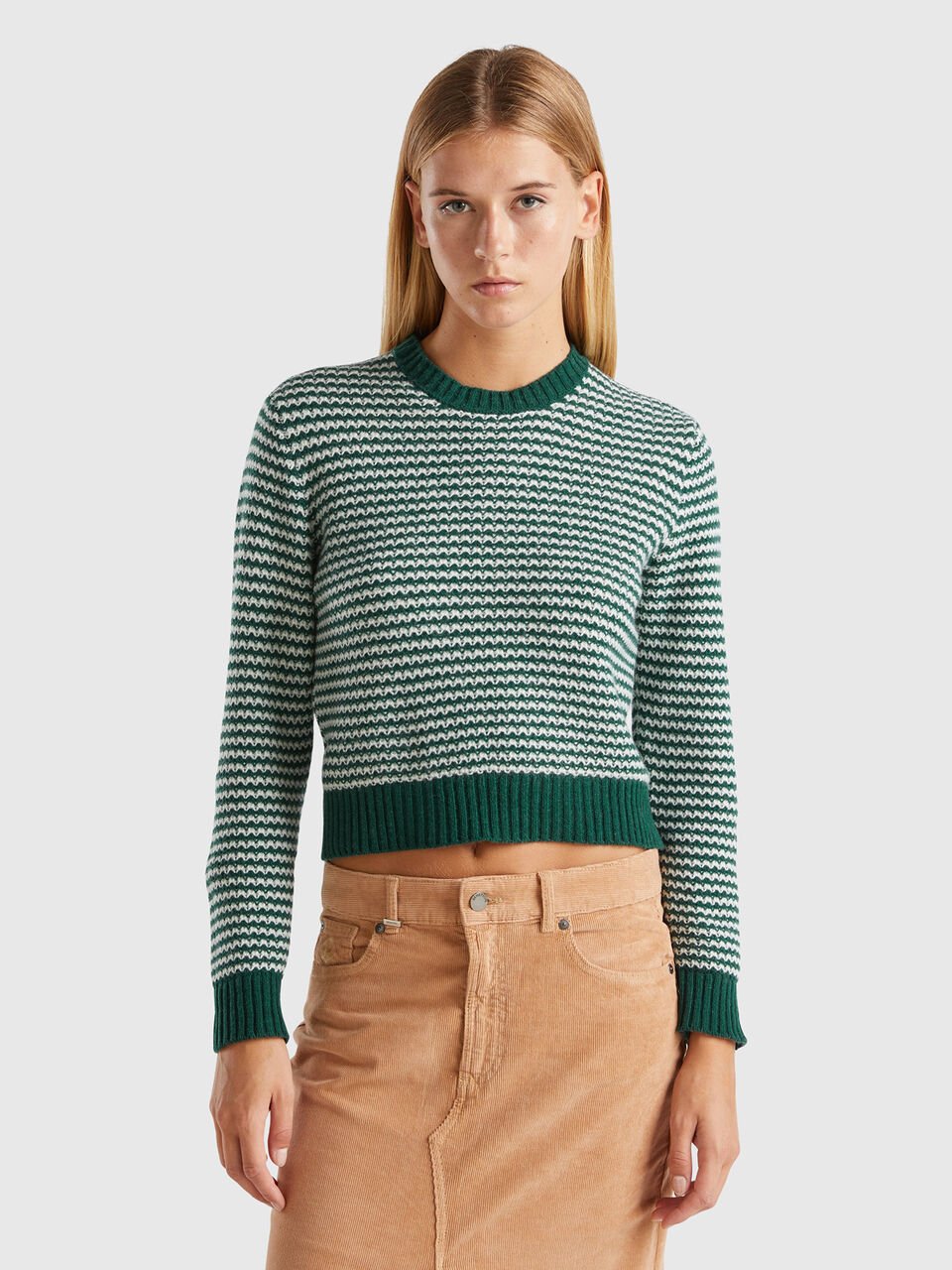 CROPPED PATTERNED SWEATER