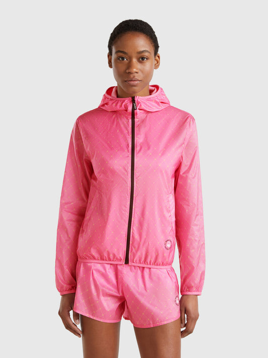 NYLON JACKET WITH PRINTED LOGO