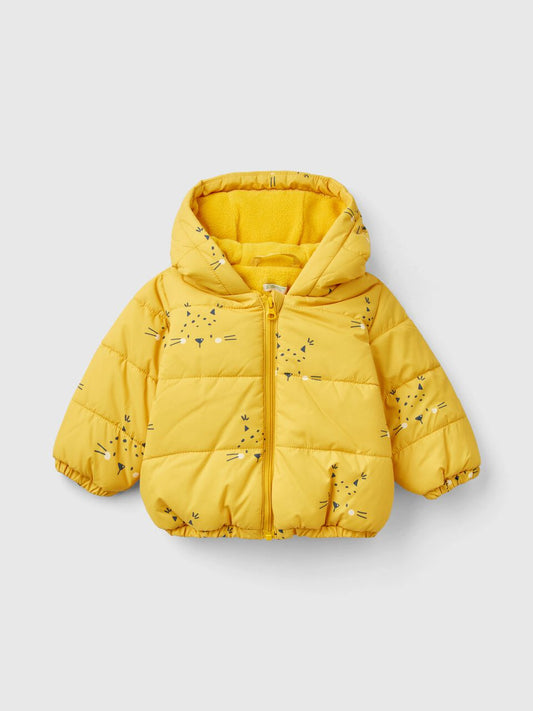 PATTERNED JACKET WITH ZIP AND HOOD