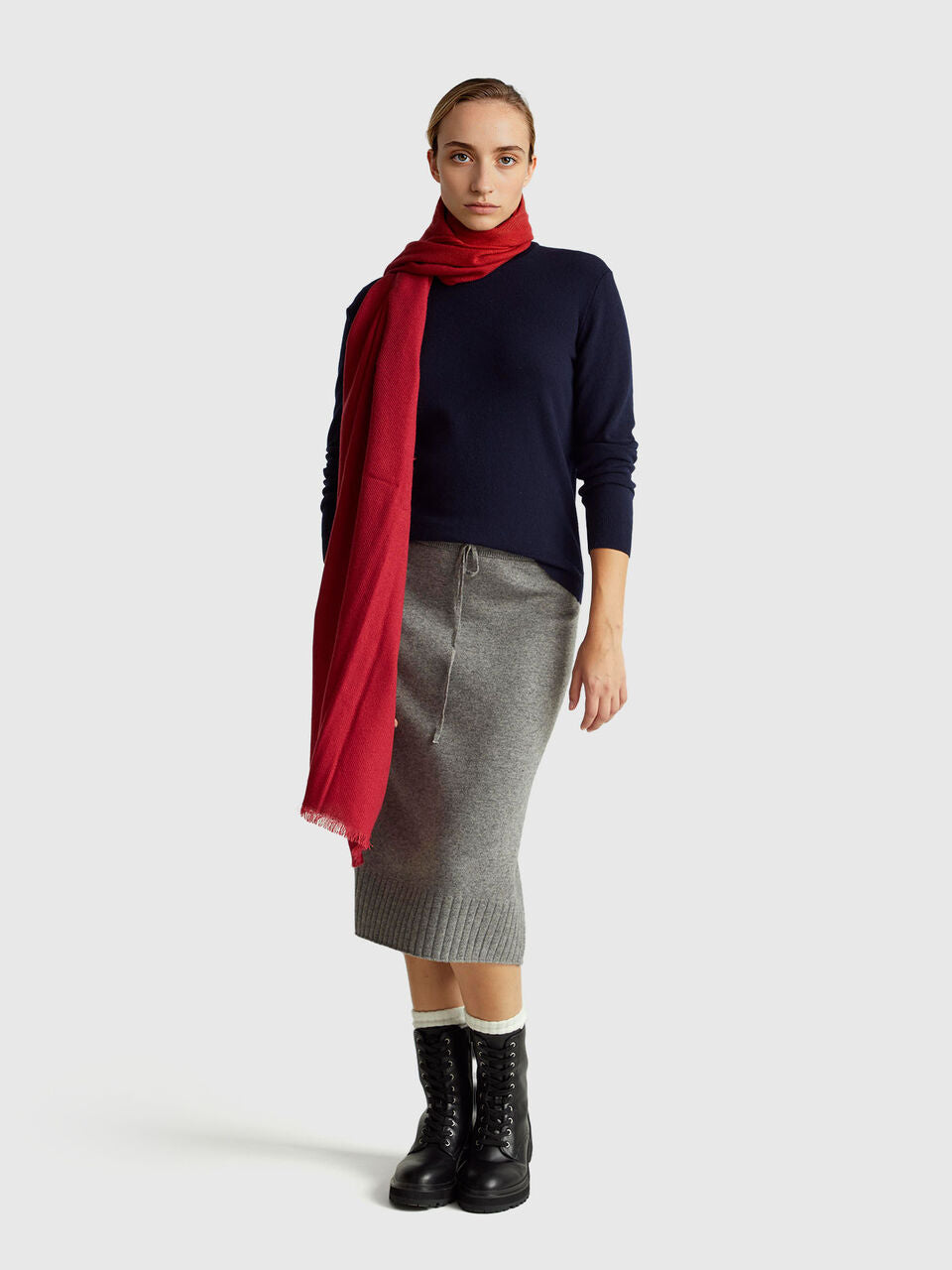 BLACK MERINO PURE WOOL COCK SWEATER