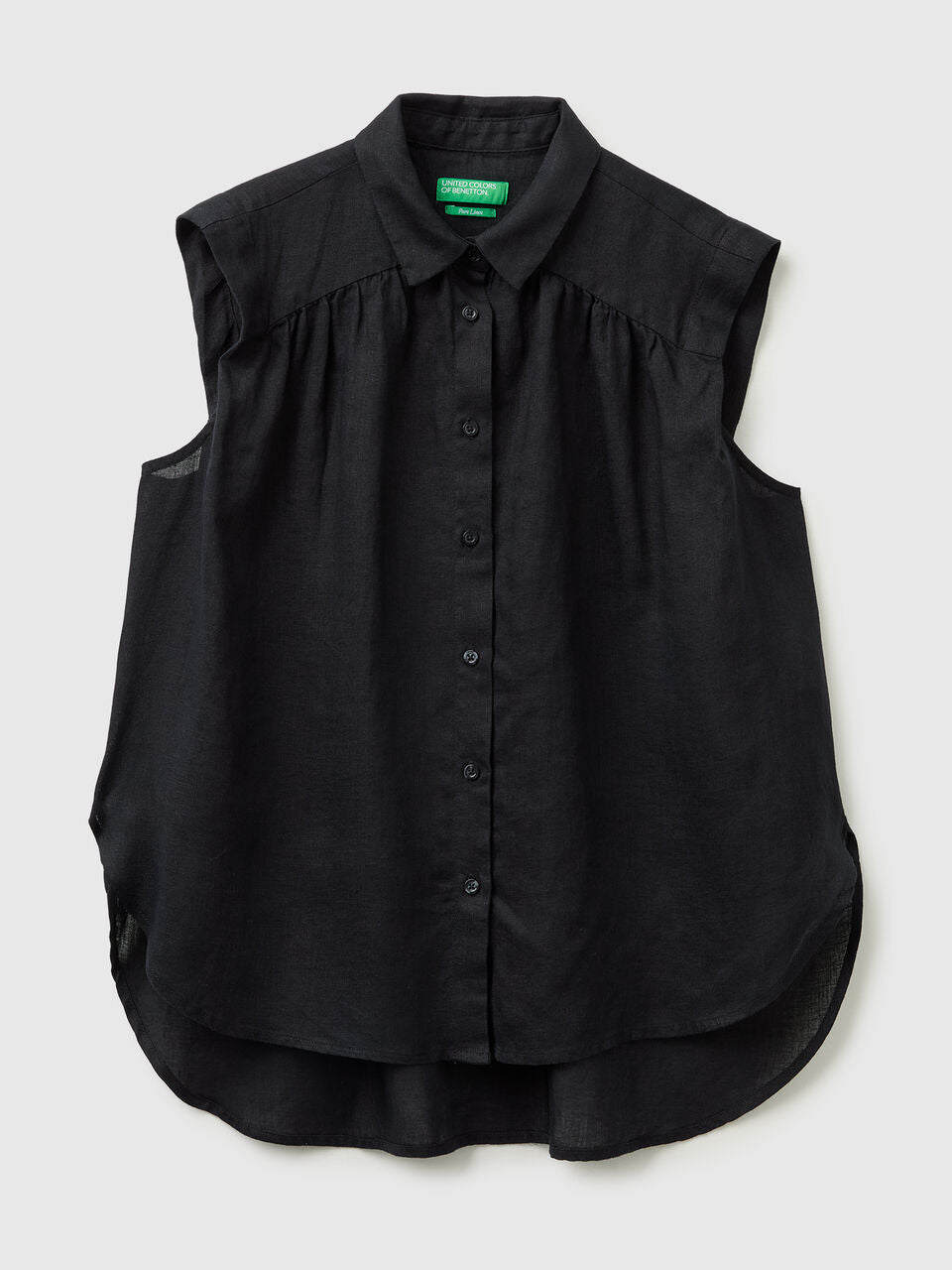 100% LINEN SLEEVELESS BLOUSE