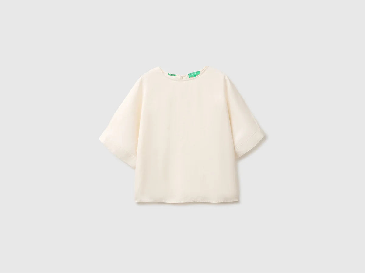 CREW NECK BLOUSE IN PURE LINEN